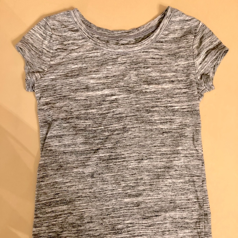 Justice Girls gray/black heather short sleeve tee